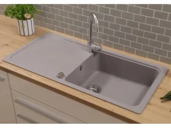 Respekta Einbauspüle Massivgranit Austin 100 cm x 50 cm Grau