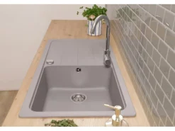 Respekta Einbauspüle Massivgranit Austin 100 cm x 50 cm Grau