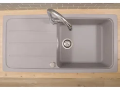 Respekta Einbauspüle Massivgranit Austin 100 cm x 50 cm Grau