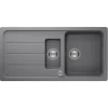 Respekta Einbauspüle Massivgranit Austin 100 cm x 50 cm mit Zusatzbecken Grau