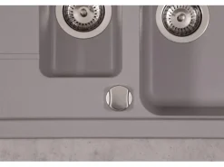 Respekta Einbauspüle Massivgranit Austin 100 cm x 50 cm mit Zusatzbecken Grau