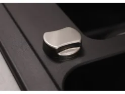 Respekta Einbauspüle Massivgranit Austin 100 cm x 50 cm mit Zusatzbecken Schwarz