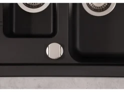 Respekta Einbauspüle Massivgranit Austin 100 cm x 50 cm mit Zusatzbecken Schwarz