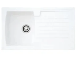 Respekta Einbauspüle Mineralite Boston 86 cm x 50 cm Weiß