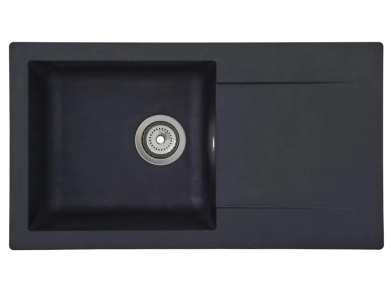 Respekta Einbauspüle Mineralite Denver 78 cm x 44 cm Schwarz