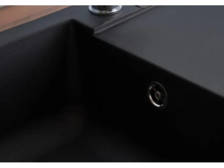 Respekta Einbauspüle Mineralite Denver 78 cm x 44 cm Schwarz