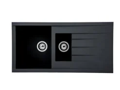 Respekta Einbauspüle Mineralite Houston 100 cm x 50 cm Schwarz
