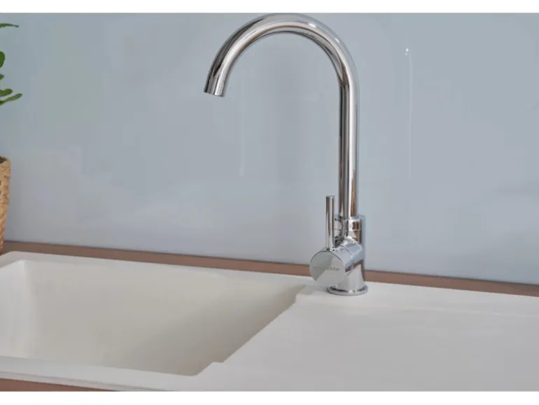 Respekta Einbauspüle Mineralite Denver 78 cm x 44 cm Weiß