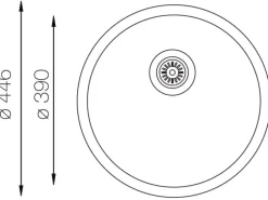 Respekta Einbauspüle Portland Ø 44,6 cm Edelstahl