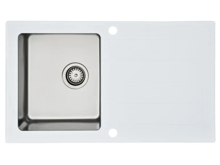 Respekta Glasspüle New York 86 cm x 50 cm Weiß