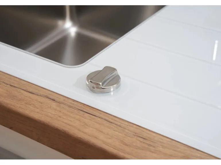 Respekta Glasspüle New York 86 cm x 50 cm Weiß