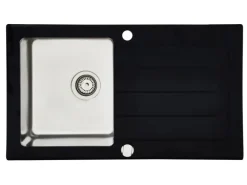 Respekta Glasspüle New York 86 cm x 50 cm Schwarz