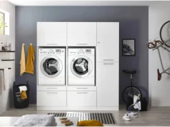 Respekta Hauswirtschaftsraum Set Clara 200 cm x 184,8 cm x 67,6 cm Weiß Matt