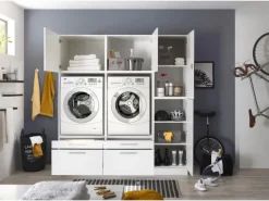 Respekta Hauswirtschaftsraum Set Clara 200 cm x 184,8 cm x 67,6 cm Weiß Matt