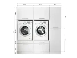 Respekta Hauswirtschaftsraum Set Clara 200 cm x 184,8 cm x 67,6 cm Weiß Matt