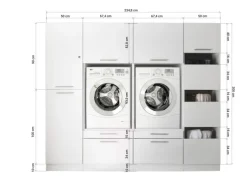 Respekta Hauswirtschaftsraum Set Clara 200 cm x 234,8 cm x 67,6 cm Weiß Matt