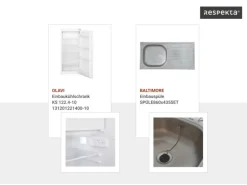 Respekta Inselküche Gabriel 320 cm mit Muldenlüfter Grau Hochglanz