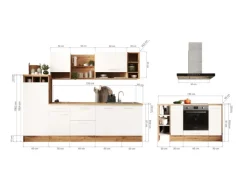 Respekta Inselküche Hilde 280 cm Weiß