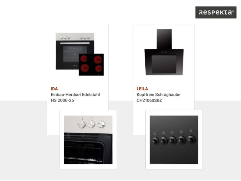 Respekta Küchenblock Malia mit E-Geräten 220 cm Beton Fronten