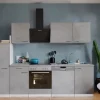 Respekta Küchenblock Malia mit E-Geräten 250 cm Beton Fronten