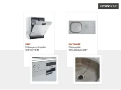 Respekta Küchenblock Malia mit E-Geräten 250 cm Beton Fronten