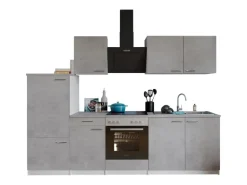 Respekta Küchenblock Malia mit E-Geräten 270 cm Beton Fronten