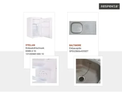 Respekta Küchenblock Malia mit E-Geräten 270 cm Beton Fronten