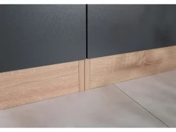 Respekta Küchenblock Merle 310 cm Eiche Grau mit Waschmaschinen-Nische