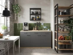 Respekta Küchenmöbel-Set 13 Merle 150 cm Grau