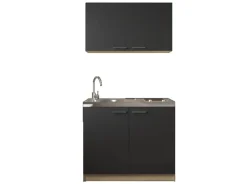 Respekta Küchenmöbel-Set 6 Merle 100 cm Schwarz