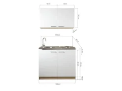 Respekta Küchenmöbel-Set 6 Merle 100 cm Schwarz