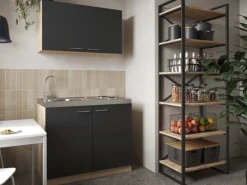 Respekta Küchenmöbel-Set 6 Merle 100 cm Schwarz