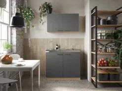 Respekta Küchenmöbel-Set 6 Merle 100 cm Grau