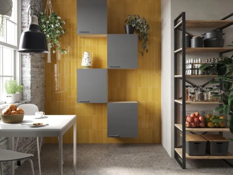 Respekta Küchenmöbel-Set 7 Merle 100 cm Grau