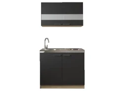 Respekta Küchenmöbel-Set 3 Merle 100 cm Schwarz