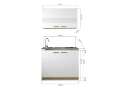 Respekta Küchenmöbel-Set 3 Merle 100 cm Schwarz