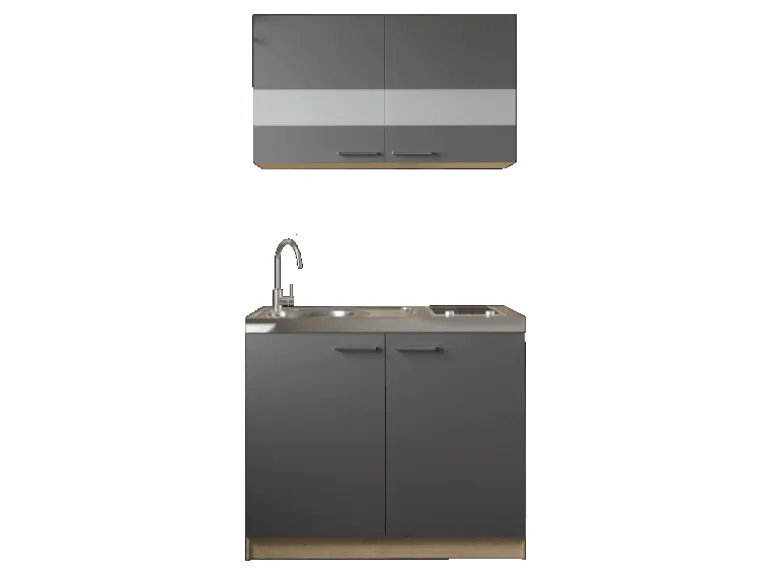 Respekta Küchenmöbel-Set 3 Merle 100 cm Grau