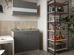 Respekta Küchenmöbel-Set 3 Merle 100 cm Grau