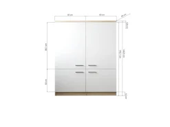 Respekta Küchenmöbel-Set 11 Merle 120 cm Schwarz