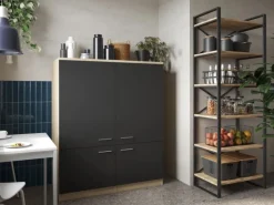 Respekta Küchenmöbel-Set 11 Merle 120 cm Schwarz