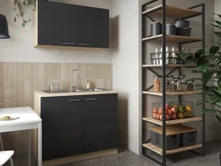 Respekta Küchenmöbel-Set 2 Merle 100 cmSchwarz