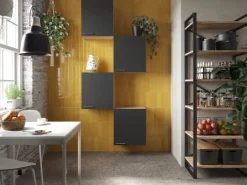 Respekta Küchenmöbel-Set 7 Merle 100 cm Schwarz