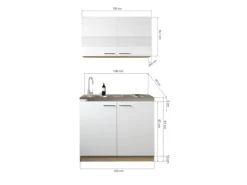 Respekta Küchenmöbel-Set 5 Merle 100 cm Grau