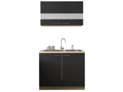 Respekta Küchenmöbel-Set 1 Merle 100 cm Schwarz