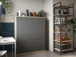 Respekta Küchenmöbel-Set 11 Merle 120 cm Grau