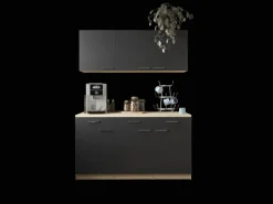 Respekta Küchenmöbel-Set 12 Merle 150 cm Schwarz