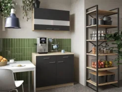 Respekta Küchenmöbel-Set 9 Merle 100 cm Schwarz