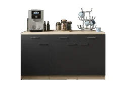 Respekta Küchenmöbel-Set 13 Merle 150 cm Schwarz