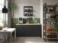 Respekta Küchenmöbel-Set 13 Merle 150 cm Schwarz