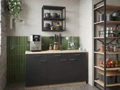 Respekta Küchenmöbel-Set 13 Merle 150 cm Schwarz